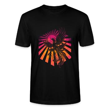 Legendärer Phönix-Feuervogel - Stanley/Stella Unisex Bio-T-Shirt CRAFTER - Schwarz - Vorne - Alina (178cm) & Michal (187cm)