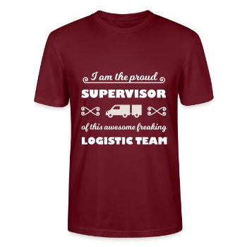 Le Chef Transport - T-shirt bio CRAFTER Stanley Stella Unisexe - bordeaux - Devant - Alina (178cm) & Michal (187cm)