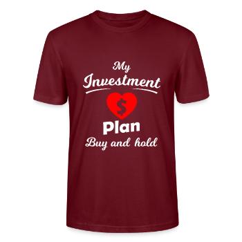 The Stock Exchange Idea - Stanley/Stella CRAFTER Unisex Organic T-Shirt - burgundy - Front - Alina (178cm) & Michal (187cm)