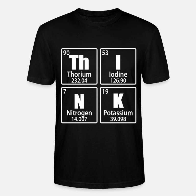 Think - Éléments du tableau périodique - T-shirt bio CRAFTER Stanley Stella Unisexe - noir