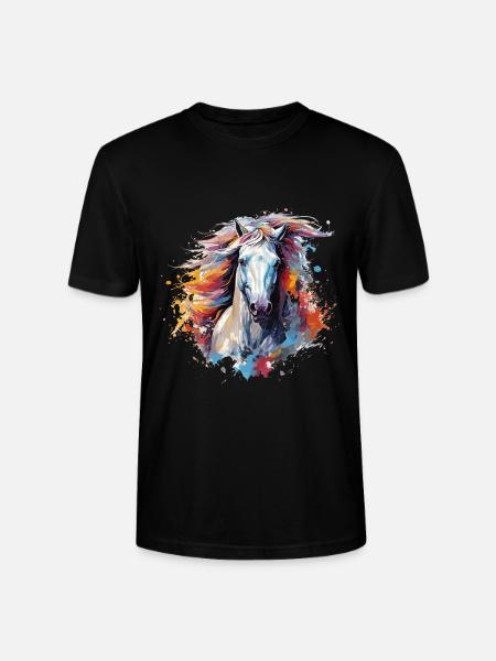 Pferd - Stanley/Stella Unisex Bio-T-Shirt CRAFTER - Schwarz