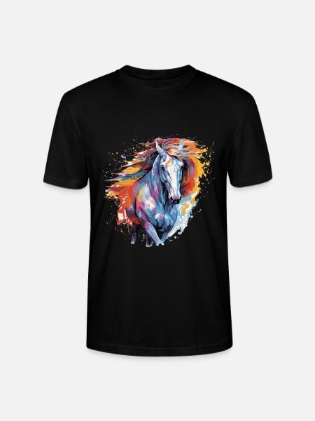Hest, hest - Stanley/Stella CRAFTER unisex økologisk T-skjorte - svart