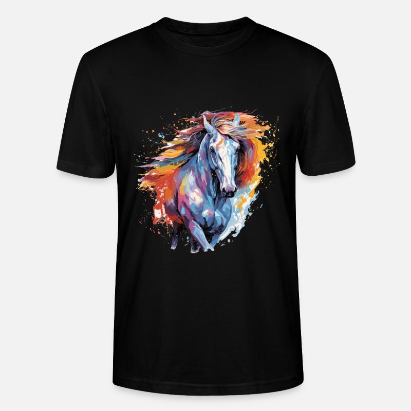 Pferd, Pferd - Stanley/Stella Unisex Bio-T-Shirt CRAFTER - Schwarz