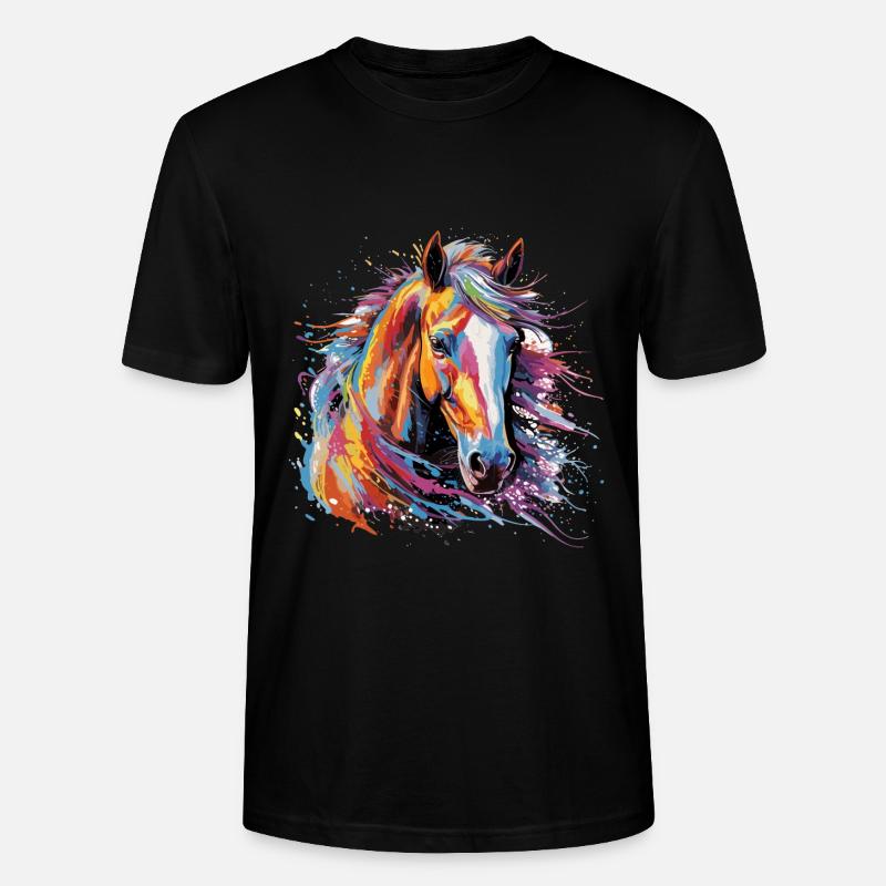 Pferd, Pferd - Stanley/Stella Unisex Bio-T-Shirt CRAFTER - Schwarz