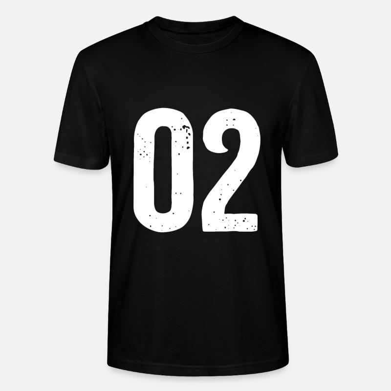 02 Numéros Blanc - T-shirt bio CRAFTER Stanley Stella Unisexe - noir