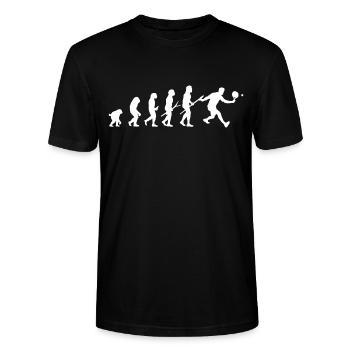 Sport Padel Humour Evolution Préhistoire - T-shirt bio CRAFTER Stanley Stella Unisexe - noir - Devant - Alina (178cm) & Michal (187cm)