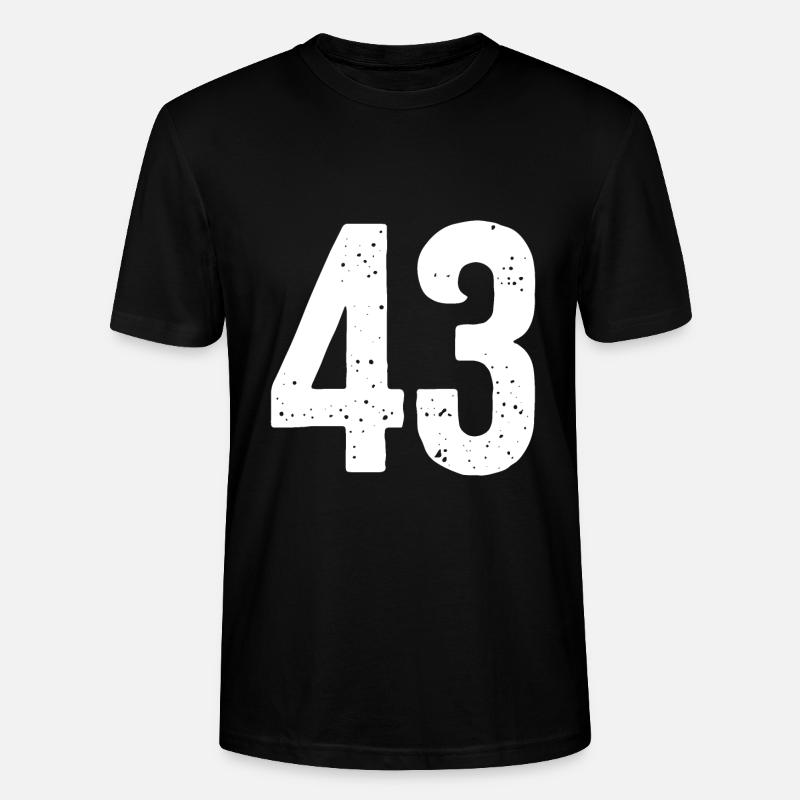 43 Numéros Blanc - T-shirt bio CRAFTER Stanley Stella Unisexe - noir