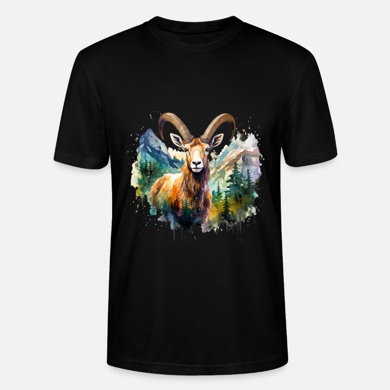 Steinbock, Steinbock - Stanley/Stella Unisex Bio-T-Shirt CRAFTER - Schwarz