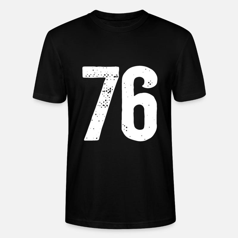 76 Numéros Blanc - T-shirt bio CRAFTER Stanley Stella Unisexe - noir