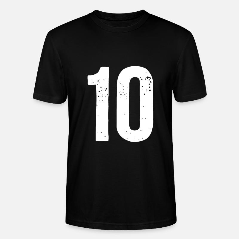 10 Zahlen Weiß - Stanley/Stella Unisex Bio-T-Shirt CRAFTER - Schwarz