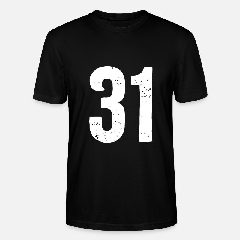 31 Numéros Blanc - T-shirt bio CRAFTER Stanley Stella Unisexe - noir