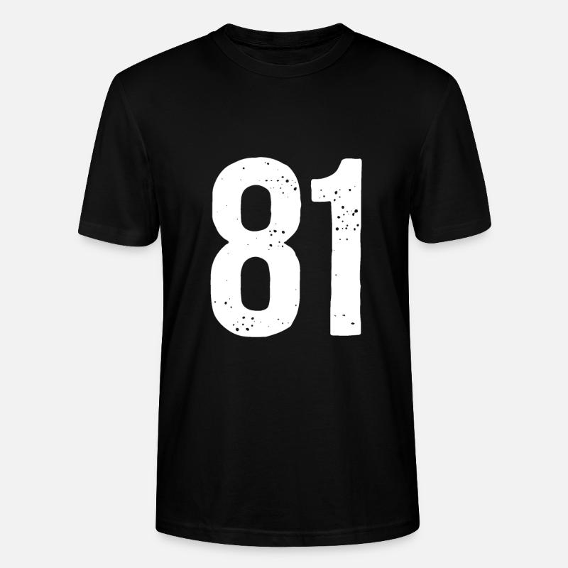 81 Numéros Blanc - T-shirt bio CRAFTER Stanley Stella Unisexe - noir