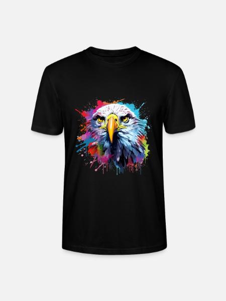 Aigle blanche, bold eagle, USA - Stanley/Stella CRAFTER Unisex Organic T-Shirt - black