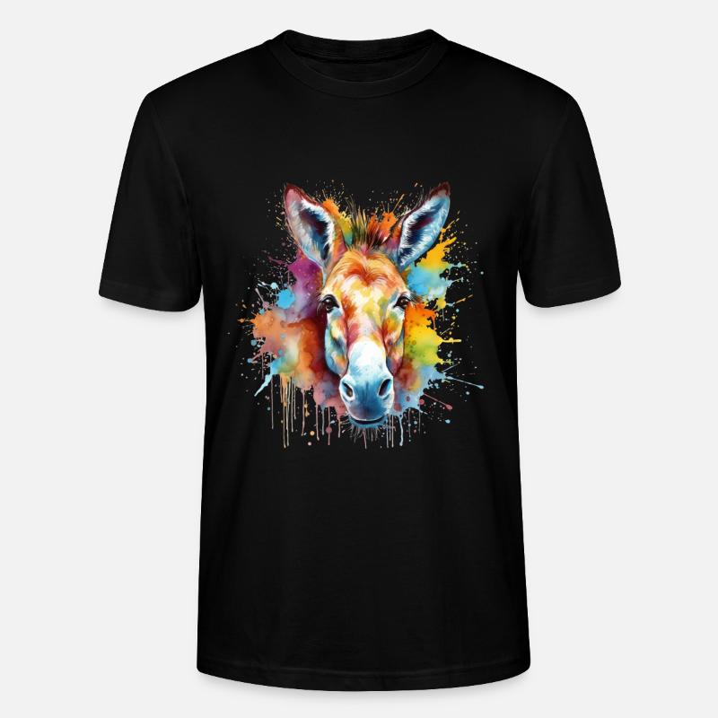 osioł - Ekologiczna koszulka typu unisex Stanley/Stella CRAFTER - czarny
