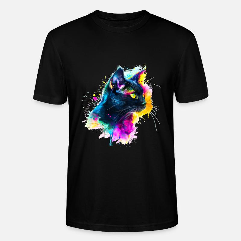 Chat Noir, black cat - T-shirt bio CRAFTER Stanley Stella Unisexe - noir