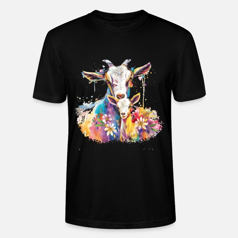 Ziege mit ihrem Kalb - Stanley/Stella Unisex Bio-T-Shirt CRAFTER - Schwarz