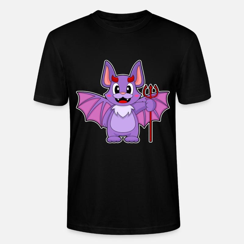 Bat Halloween Devil - Stanley/Stella CRAFTER Unisex Organic T-Shirt - black