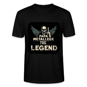 papa metalleux the legend - T-shirt bio CRAFTER Stanley Stella Unisexe - noir - Devant - Alina (178cm) & Michal (187cm)