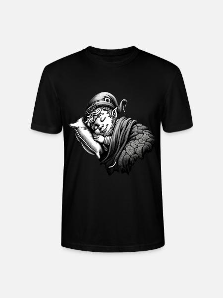 Sleeping Leprechaun (Irish Leprechaun) - Stanley/Stella CRAFTER Unisex Organic T-Shirt - black