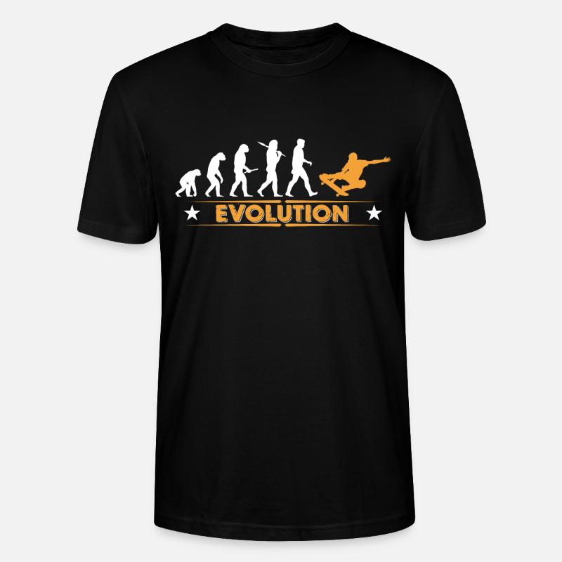 Skateboard Evolution - orange/weiss - Stanley/Stella CRAFTER Unisex Organic T-Shirt - black