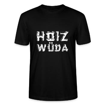 Bûcheron dialecte dialecte Hoizwüda - T-shirt bio CRAFTER Stanley Stella Unisexe - noir - Devant - Alina (178cm) & Michal (187cm)