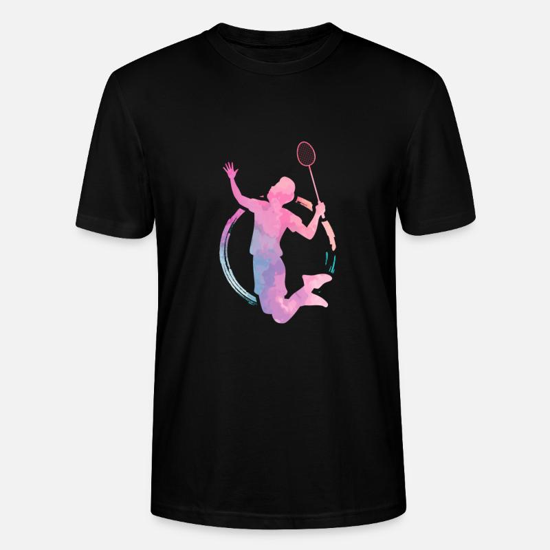 Badminton hobby - Stanley Stella CRAFTER unisex økologisk-T-shirt - sort
