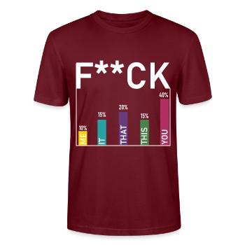 Statistik ficken - Stanley/Stella Unisex Bio-T-Shirt CRAFTER - Burgunderrot - Vorne - Alina (178cm) & Michal (187cm)