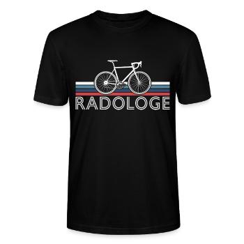 RADOLOGE CYCOLOGIST RADRENNFAHRER RETRO RENNRAD - Stanley/Stella Unisex Bio-T-Shirt CRAFTER - Schwarz - Vorne - Alina (178cm) & Michal (187cm)