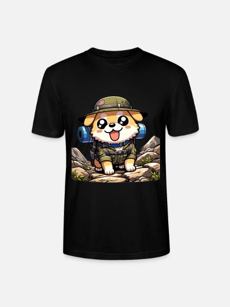 Dog Hiking Adventure Pup Apparel - Stanley/Stella CRAFTER Unisex Organic T-Shirt - black