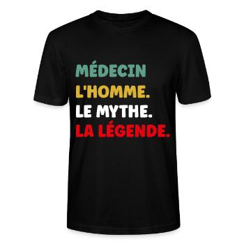 médecin - T-shirt bio CRAFTER Stanley Stella Unisexe - noir - Devant - Alina (178cm) & Michal (187cm)
