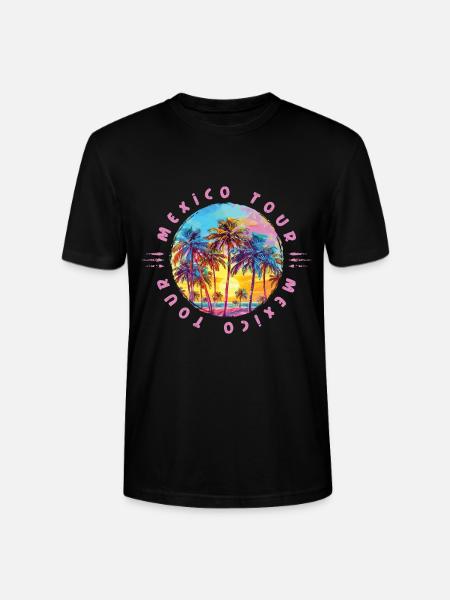 Mexico Tour Palm Trees - Stanley/Stella CRAFTER Unisex Organic T-Shirt - black