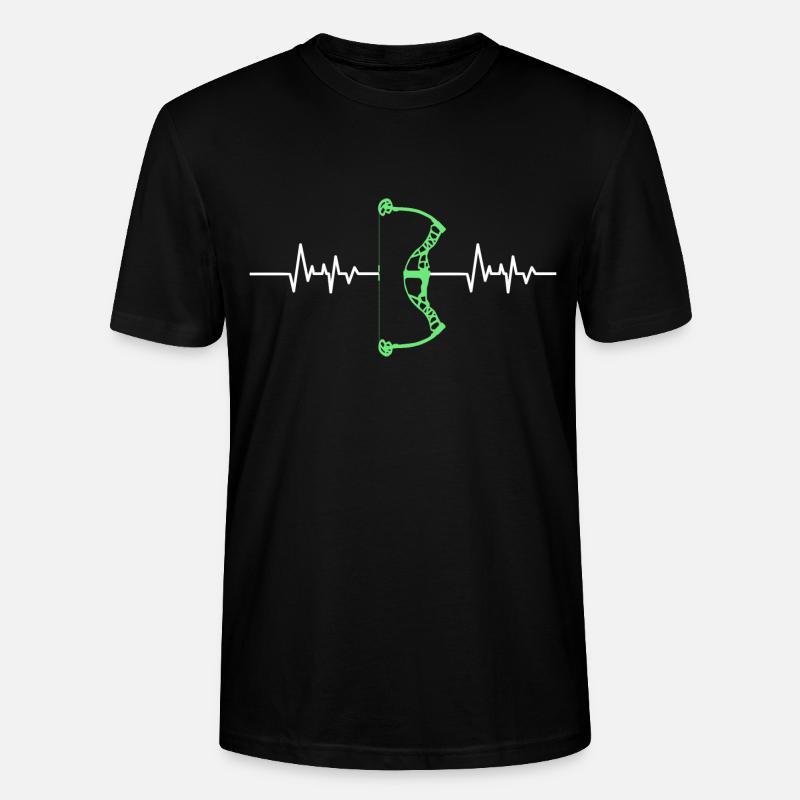 Bogenschießen Heartbeat Herzschlag Compoundbogen - Stanley/Stella Unisex Bio-T-Shirt CRAFTER - Schwarz