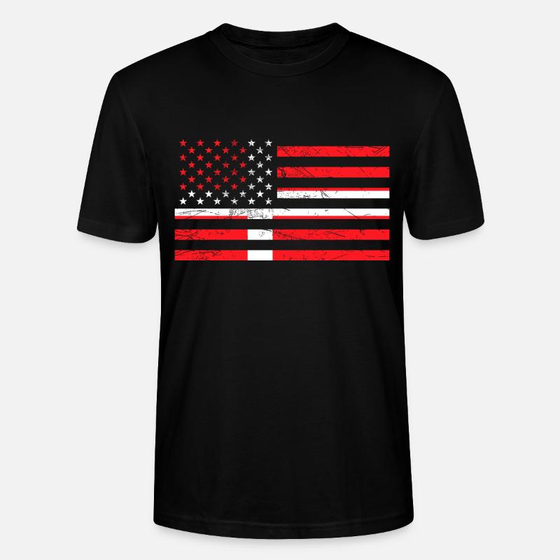 États-Unis Danemark Drapeau - T-shirt bio CRAFTER Stanley Stella Unisexe - noir