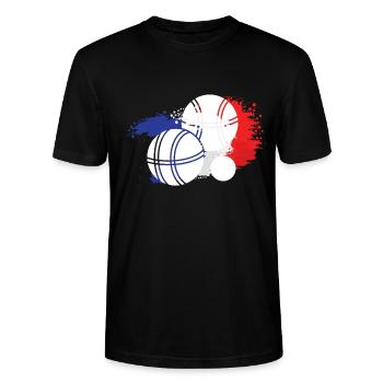 Pétanque - T-shirt bio CRAFTER Stanley Stella Unisexe - noir - Devant - Alina (178cm) & Michal (187cm)