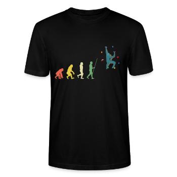Boulderer Bloc Escalade Mur d’escalade Kletern - T-shirt bio CRAFTER Stanley Stella Unisexe - noir - Devant - Alina (178cm) & Michal (187cm)