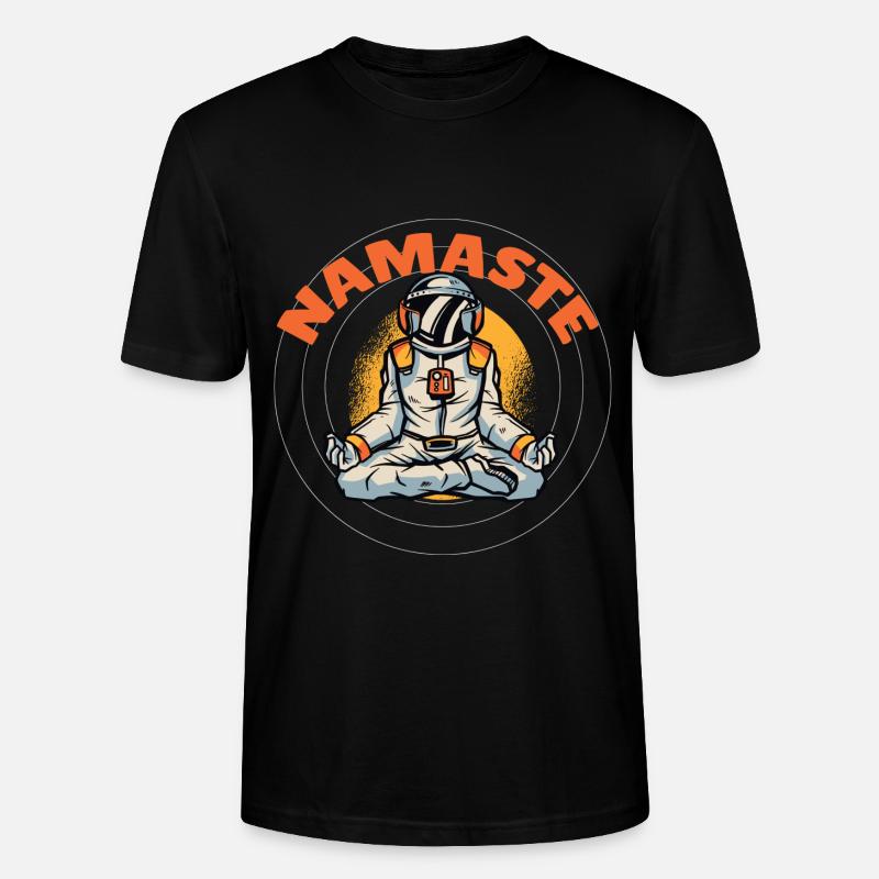 Astronaute méditant, cool, drôle - T-shirt bio CRAFTER Stanley Stella Unisexe - noir