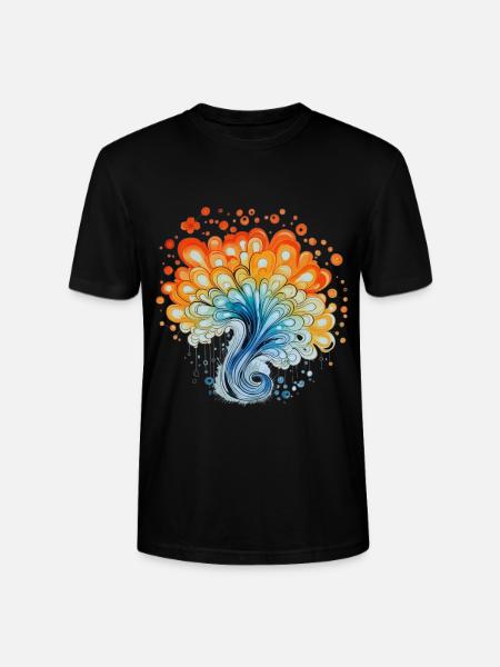 Bunter Wasserfarben Spritzer - Stanley/Stella Unisex Bio-T-Shirt CRAFTER - Schwarz
