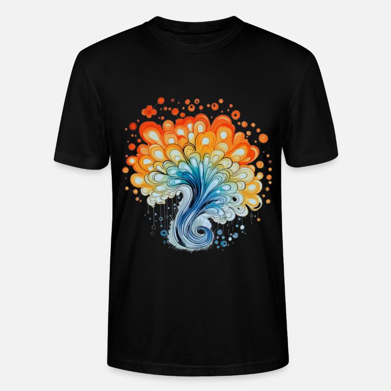 Bunter Wasserfarben Spritzer - Stanley/Stella Unisex Bio-T-Shirt CRAFTER - Schwarz