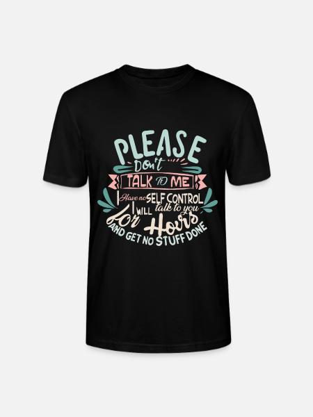 Please don’t talk to me I have no self-control - Stanley/Stella CRAFTER Unisex Organic T-Shirt - black