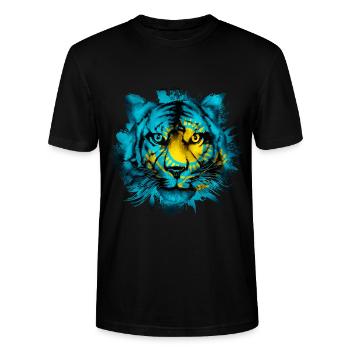 Kazakhstan - Stanley/Stella CRAFTER Unisex Organic T-Shirt - black - Front - Alina (178cm) & Michal (187cm)