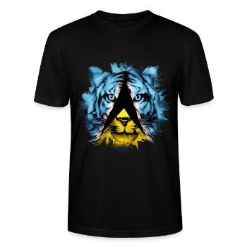 St. Lucia - Stanley/Stella Unisex Bio-T-Shirt CRAFTER - Schwarz - Vorne - Alina (178cm) & Michal (187cm)