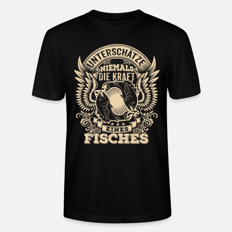 Fisch - Sternzeichen - Unterschätze niemals - Stanley/Stella Unisex Bio-T-Shirt CRAFTER - Schwarz