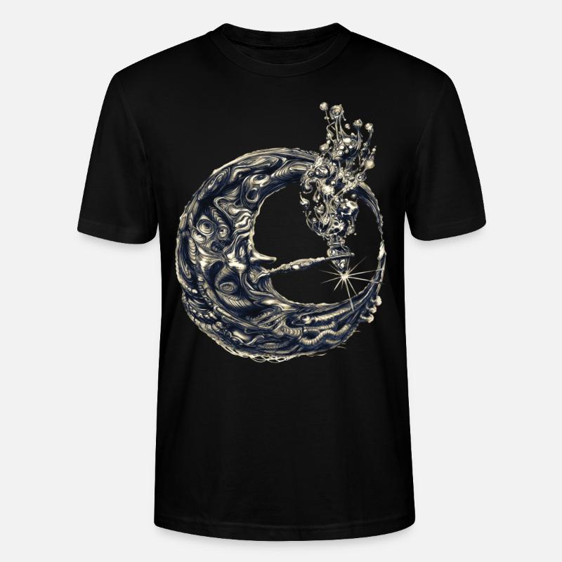 Moon with a pipe - Stanley/Stella CRAFTER Unisex Organic T-Shirt - black
