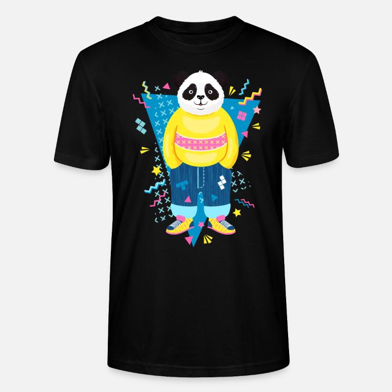 Cool 90s Style Panda - T-shirt bio CRAFTER Stanley Stella Unisexe - noir