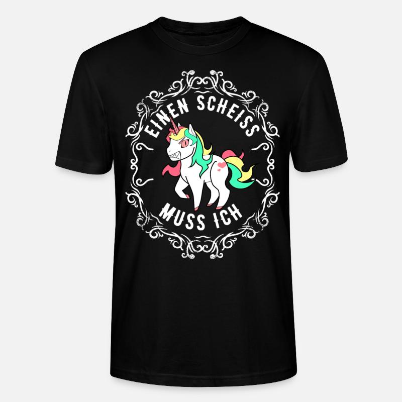 Einen Scheiss muss ich Einhorn - Stanley/Stella Unisex Bio-T-Shirt CRAFTER - Schwarz