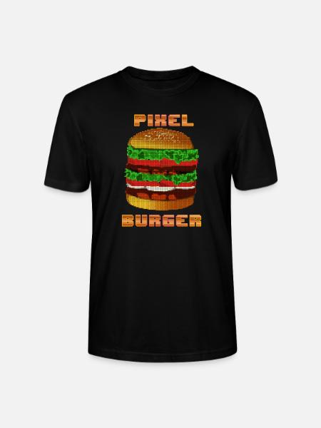 Pixel Burger retro T-Shirt - Stanley/Stella Unisex Bio-T-Shirt CRAFTER - Schwarz