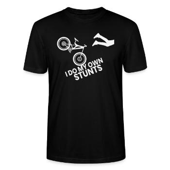 i do my own stunts - Stanley/Stella CRAFTER Unisex Organic T-Shirt - black - Front - Alina (178cm) & Michal (187cm)
