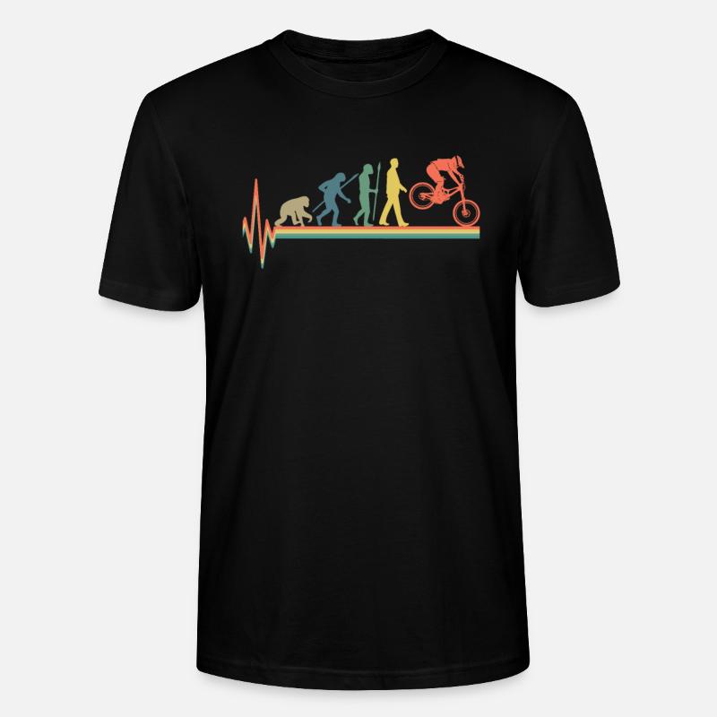 Evolution Mountainbiken Geschenk Mountainbiker - Stanley/Stella Unisex Bio-T-Shirt CRAFTER - Schwarz