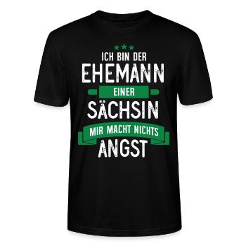 MARI D'UNE SAXE - CADEAU SAXON SAXON - T-shirt bio CRAFTER Stanley Stella Unisexe - noir - Devant - Alina (178cm) & Michal (187cm)