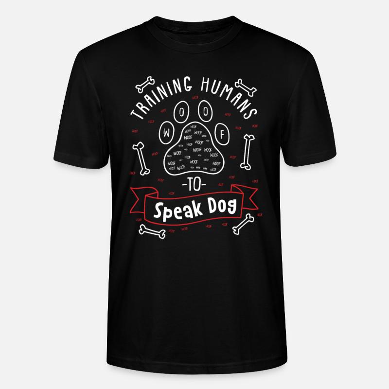 Hundetrainer Geschenk - Menschen trainieren - Stanley/Stella Unisex Bio-T-Shirt CRAFTER - Schwarz